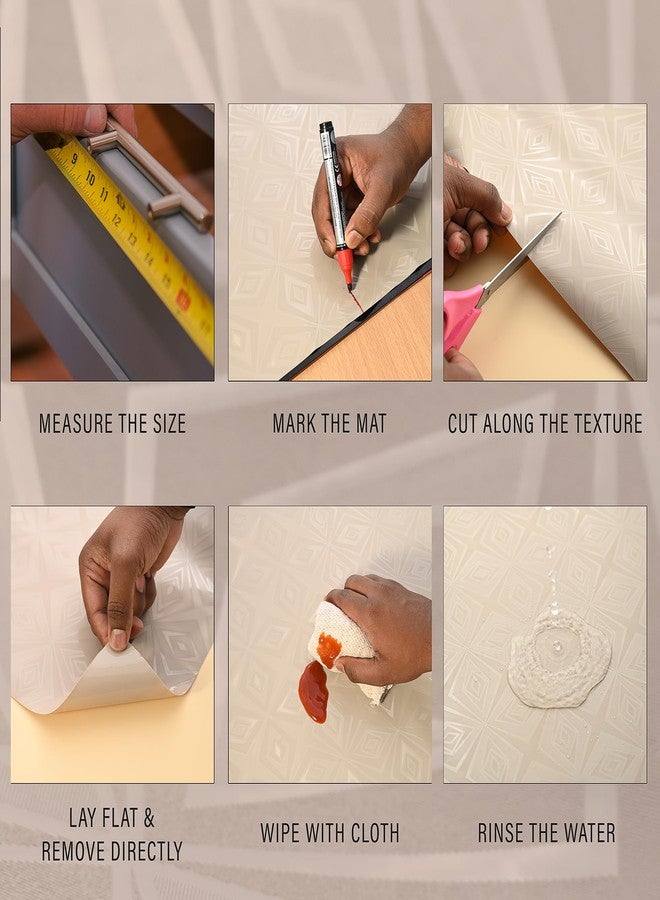 RichAxis Multi-Purpose Shelf Mats Roll - Fridge Liners, Kitchen Shelf Covers, Cupboard Sheets for Wardrobe & Drawers (Beige, 45X500) - Image 5